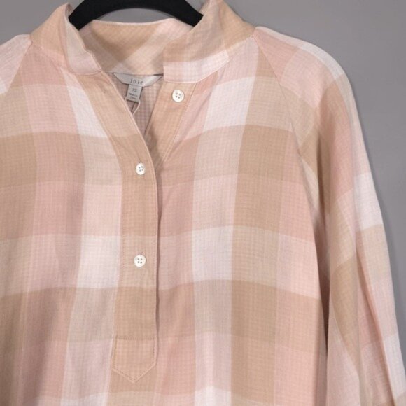 NWT Joie DIA Cotton Top Shell Pink Plaid Size XS - Picture 10 of 14